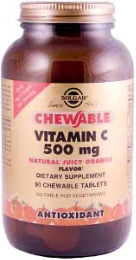 Solgar, Chewable Vitamin C, Natural Juicy Orange avor, 500 mg, 90 Chewable Tablets - 2pc