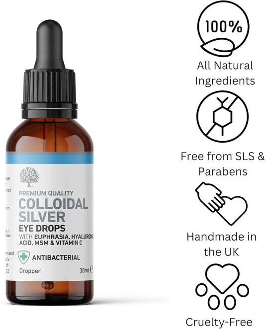 Nature'S Greatest Secret Colloidal Silver All Natural Eye Drops With Euphrasia & Msm 30Ml