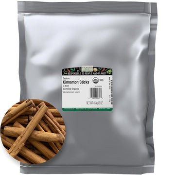 Frontier Co-Op Organic 3" Ceylon Cinnamon Sticks, 1Lb - Bulk Cinnamon Sticks For Crafts, Drinks, Holiday Recipes, Cinnamon Powder And More