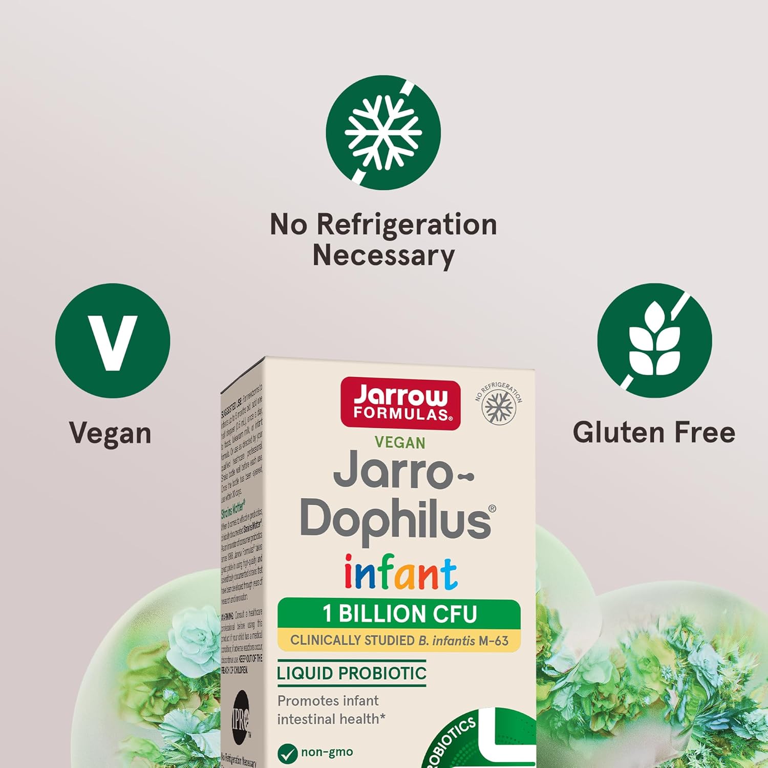 Jarrow Formulas Jarro-Dophilus Infant Liquid Probiotic, Dietary Supplement, Intestinal Health Support for Infants, 1 Billion CFU Per Serving, 0.51 fl oz, 30 Day Supply : Health & Household