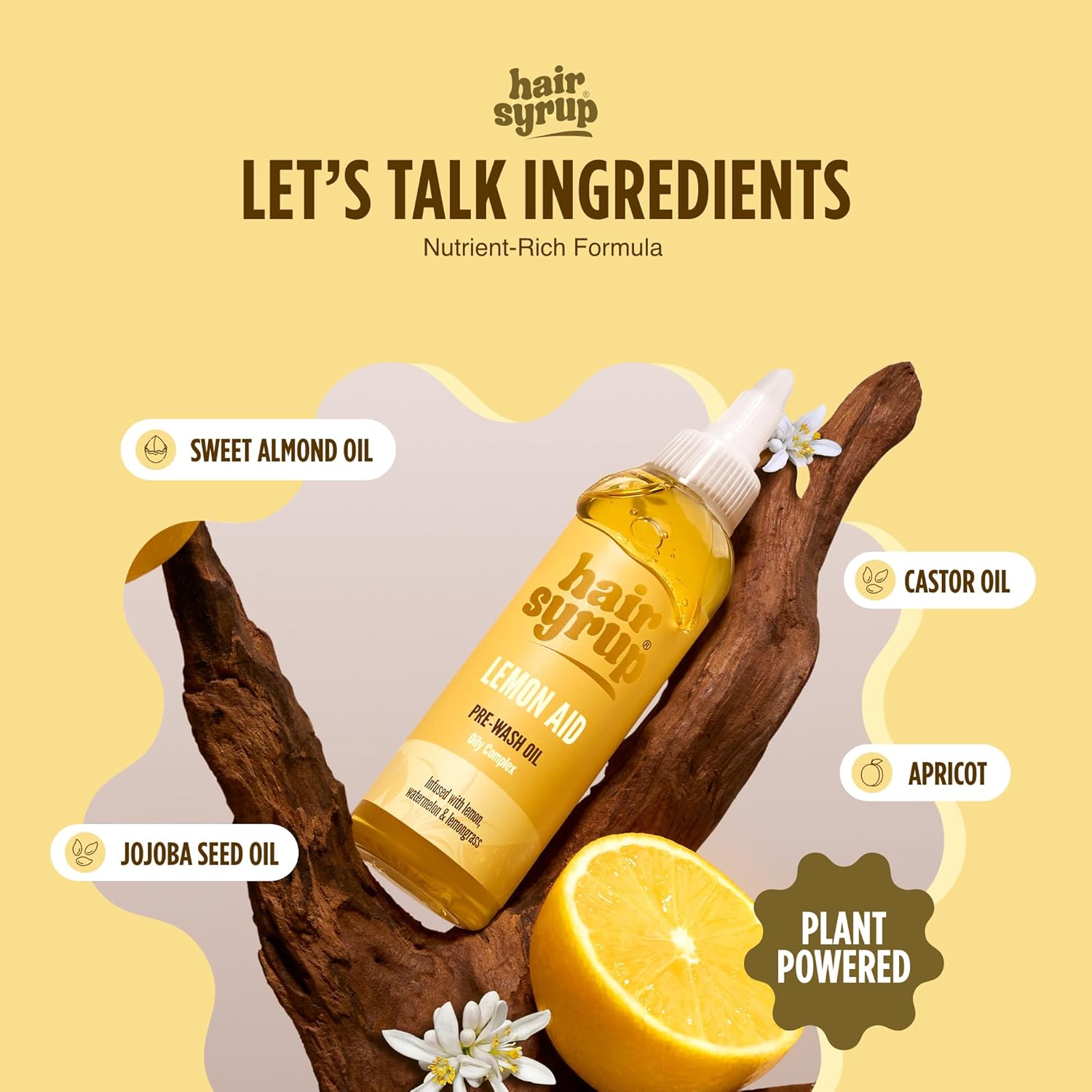 Hair Syrup | Lemon-Aid Pre-Wash Hair Oil | Refresh & Rejuvenate Your Scalp | Infused with Lemon, Watermelon & Lemongrass | Vegan | 100% Natural | 300ml Pump Bottle Applicator : Amazon.co.uk: Beauty