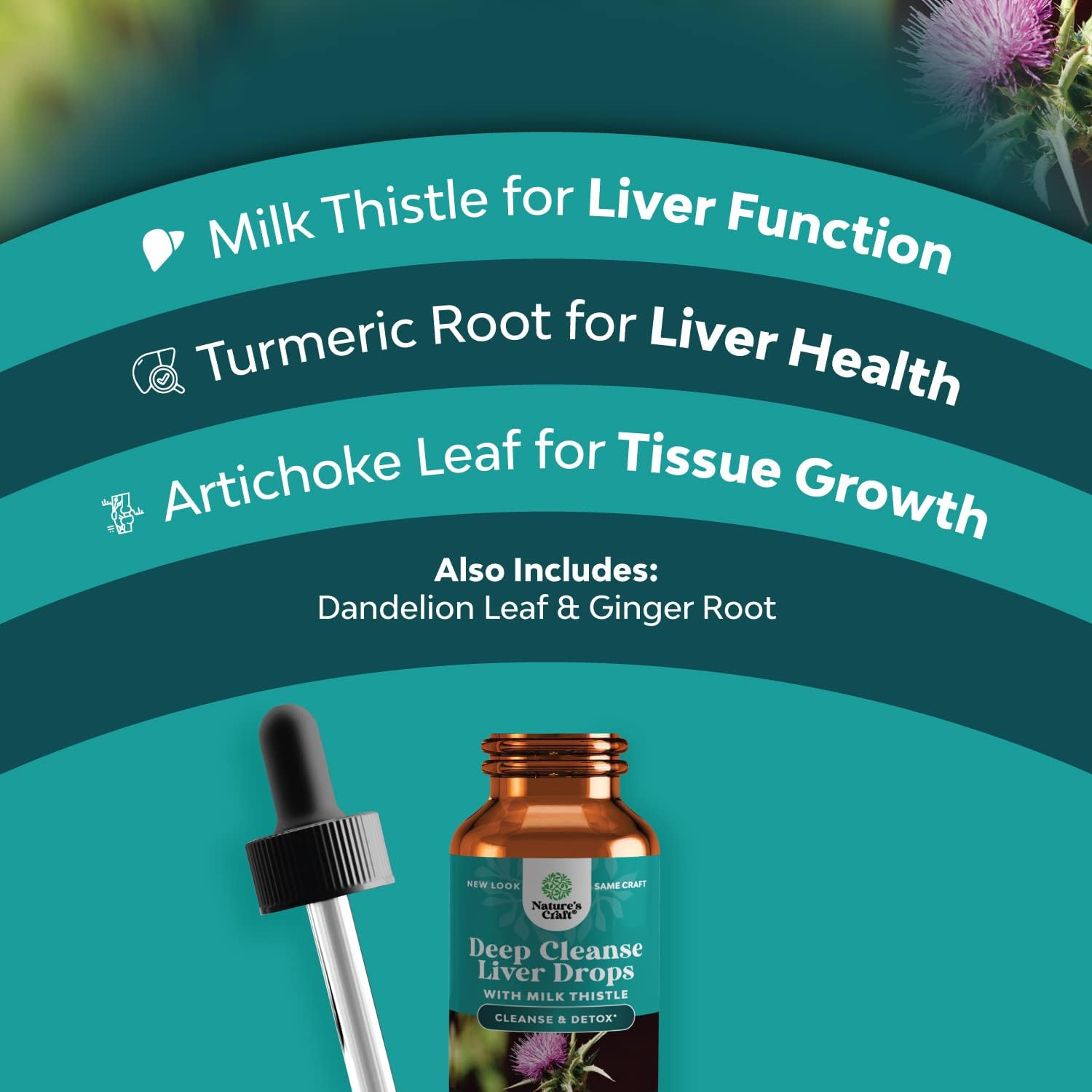Liver Support Milk Thistle Tincture - Liquid Herbal Supplement with Artichoke Extract for Liver Cleanse Detox & Repair - Liver Detox Cleanse Drops with Dandelion Turmeric and Ginger : Health & Household