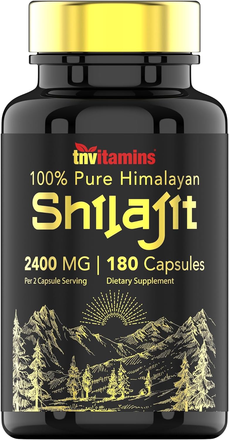Shilajit Capsules 2400 Mg - 180 Capsules | 100% Pure Himalayan Shilajit Capsules For Men & Women | Shilajit Resin Supplement | Three Month Supply! | Non-Gmo, Gluten-Free