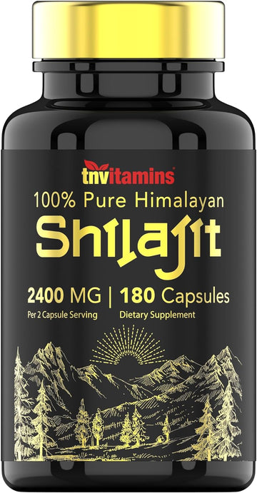 Shilajit Capsules 2400 Mg - 180 Capsules | 100% Pure Himalayan Shilajit Capsules For Men & Women | Shilajit Resin Supplement | Three Month Supply! | Non-Gmo, Gluten-Free