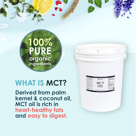 Pure Mct Oil, Carrier Oil, Massage Oil, Hydrating Oil, Hair Oil, Food And Therapeutic Grade, 640 Oz