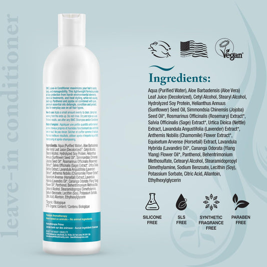 Beauty Without Cruelty Leave-In Conditioner – Split Ends Treatment, Heat Protection & Frizz Control, Vegan Friendly, Cruelty-Free & Sls-Free, 8.5 Oz