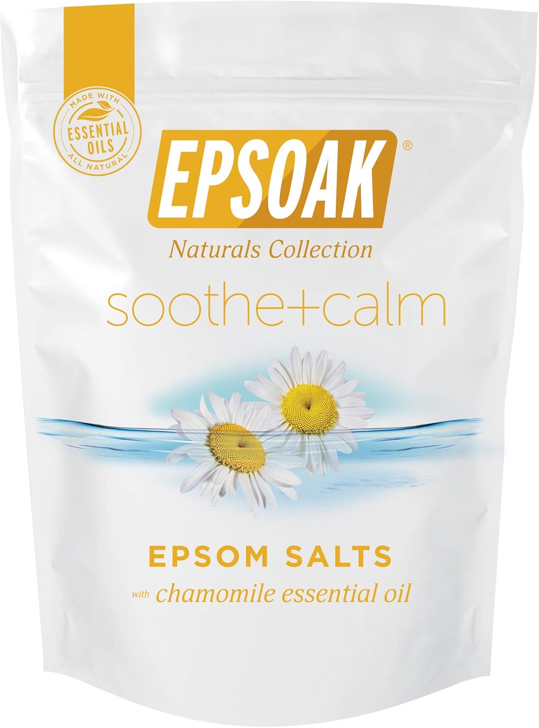 Epsoak Epsom Salt 2 Lb. Magnesium Sulfate Usp. (Qty. 1 X 2Lb. Bag), Soothe + Calm, Resealable Epsom Salt Bag, Made In The Usa, Cruelty-Free Certified