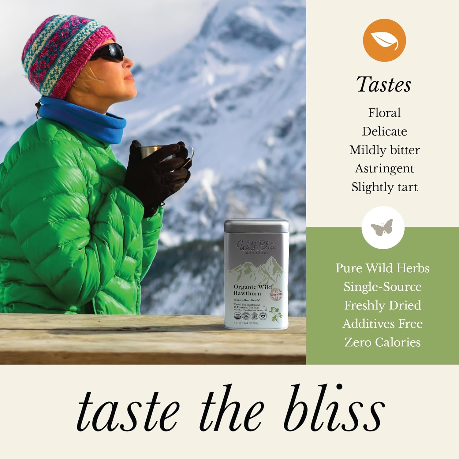 Wild Bliss Organic Wild Thyme Tea - Caffeine Free Respiratory Herbal Support - Pharmacopoeia Potency - 20 Plant Based Tea Bags : Grocery & Gourmet Food