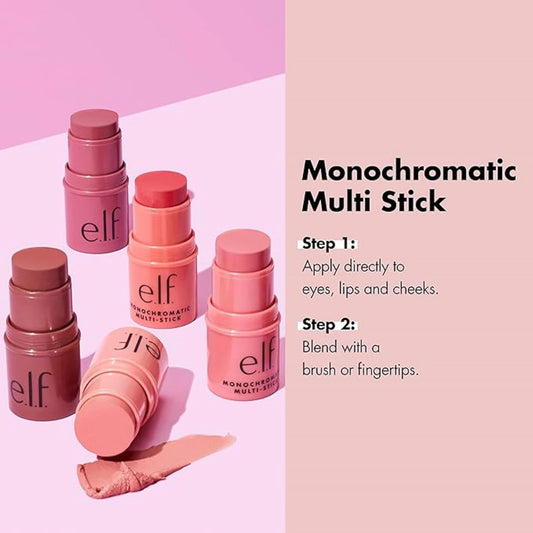 E.L.F. Monochromatic Multi-Stick Trio, Set Of 3, Includes Dazzling Peony, Sparkling Rose & Glistening Peach