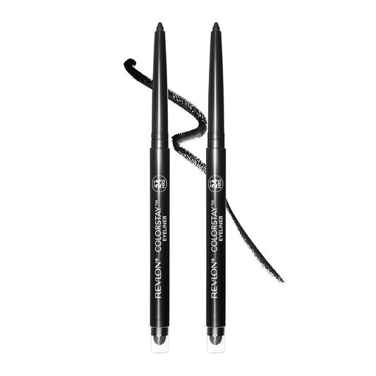 Revlon Pencil Eyeliner, Colorstay Eye Makeup With Built-In Sharpener, Waterproof, Smudge-Proof, Longwearing With Ultra-Fine Tip, 201 Black, 2 Count (Pack Of 1)