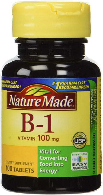 Nature Made Vitamin B-1 100 Mg, 100 Tablets (Pack Of 3)