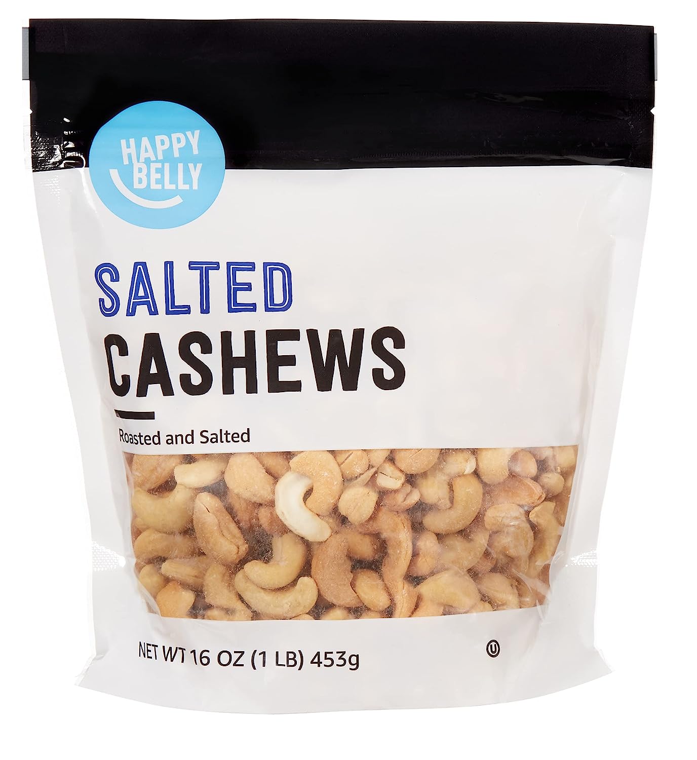 Amazon Brand - Happy Belly Cashews, Roasted & Salted, 16 ounce