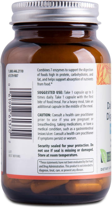Flora Daily Maintenance Digestive Enzymes - Contains 7 Enzymes For Digestive Health Support - Aids Gas & Bloating - Non-Gmo & Gluten-Free - 60 Vegetarian Capsules