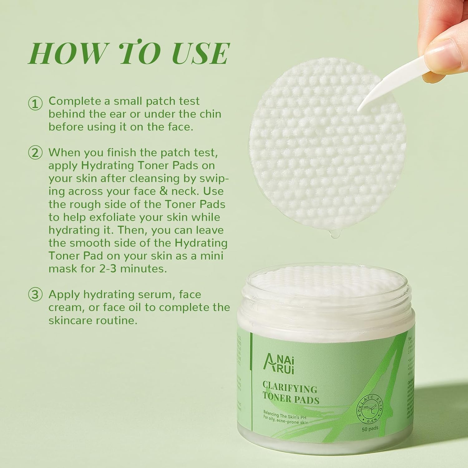 Anai Rui Clarifying Toner Pads For Facefacil Peel Pad, Face Exfoliating Pad, Balance Skin'S Ph, 50 Pads : Beauty & Personal Care