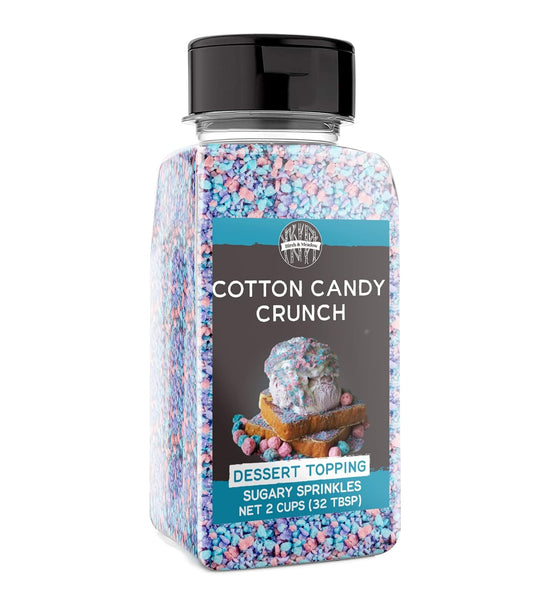 Birch & Meadow Cotton Candy Crunch, Pink and Blue Sanding Sugar Bundle, Ice Cream Topping, Fesitve, Fun