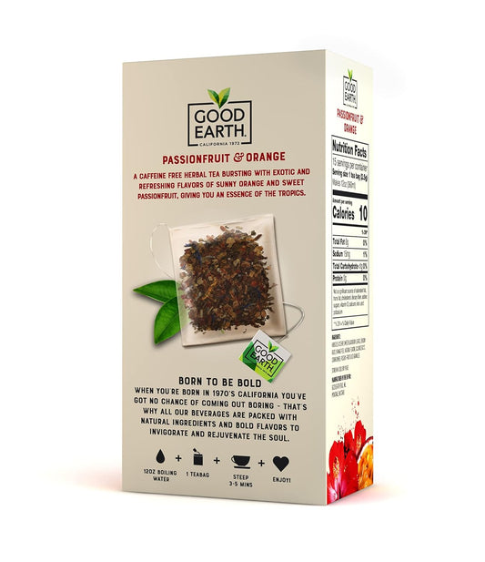 Good Earth Sensorial Blend All Natural Passionfruit & Orange Herbal Tea, 15 Count, Pack Of 5