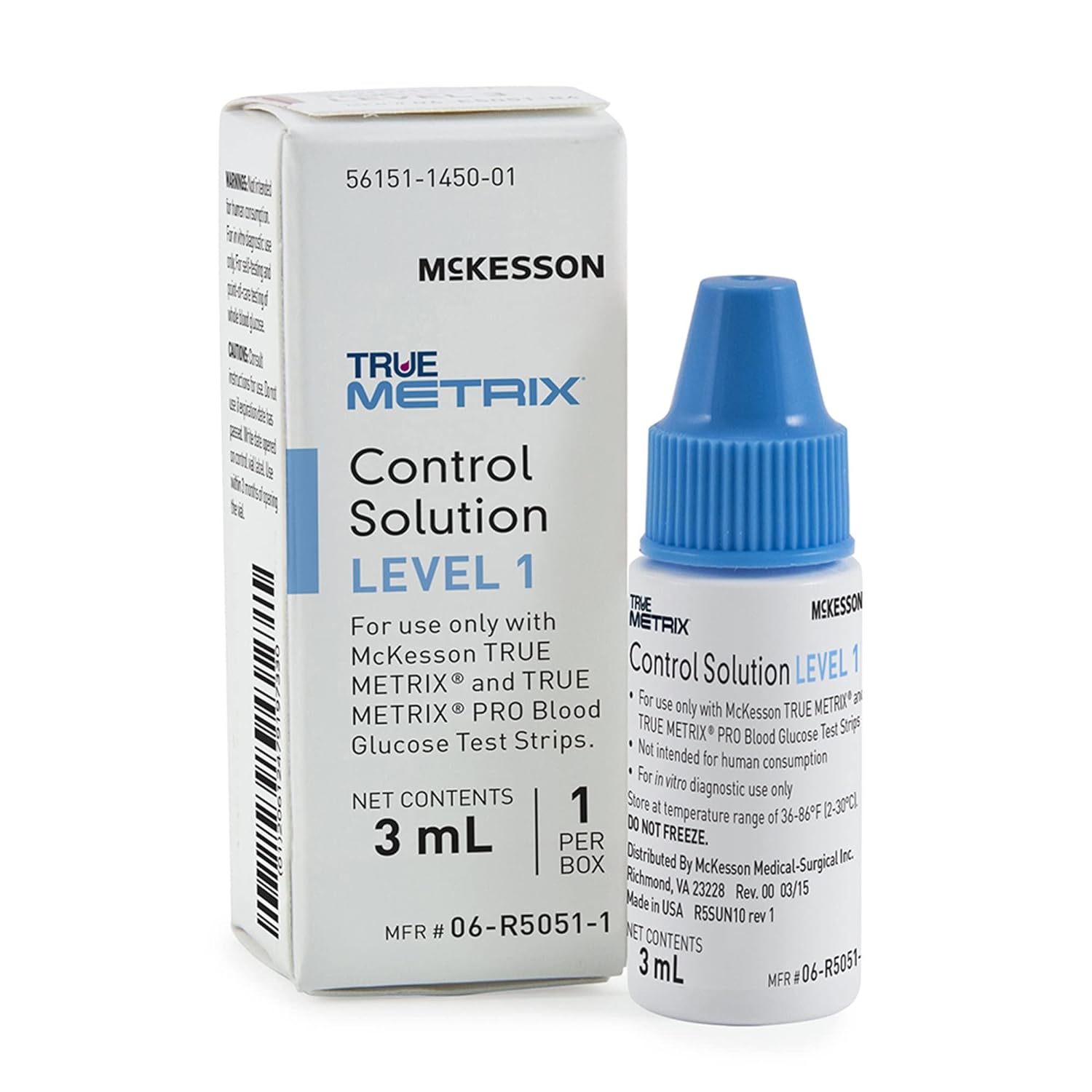 McKesson TRUE METRIX Control Solution Level 1, Blood Glucose Meters, 3 mL, 1 Count : Health & Household