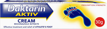 Daktarin Aktiv Cream (1X 30G), Help Treat Your Athelete'S Foot With Fungus Foot Treatment, Suitable For Cracked And Itchy Skin