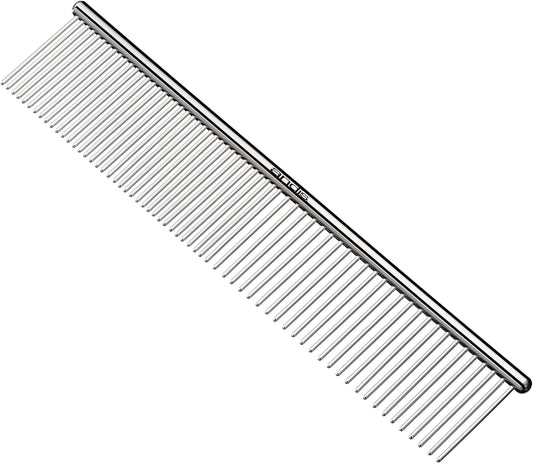 Andis 65730 Stainless-Steel Comb For Knots, Mats & Loose Hair Removal - Effective Dematting Tool, Comfortable, Lightweight, Portable & Safe For Dogs, Cats & Pets – Silver, 7-1/2-Inch