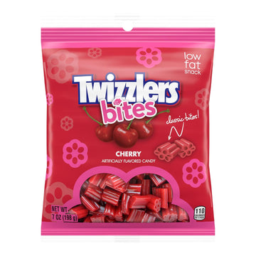 Twizzlers Bites Cherry Candy Bags, 7 Oz (12 Count)