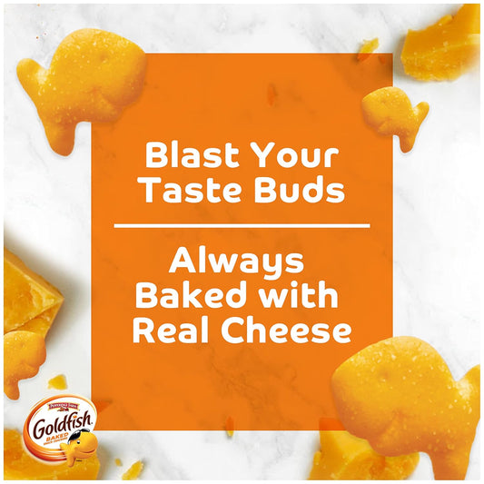 Goldfish Flavor Blasted Cheddar Jack'D Crackers, Snack Crackers, 6.6 Oz Bag