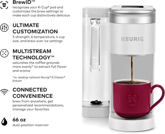 Keurig K-Supreme Smart Coffee Maker, Multistream Technology, Brews 6-12Oz Cup Sizes, White