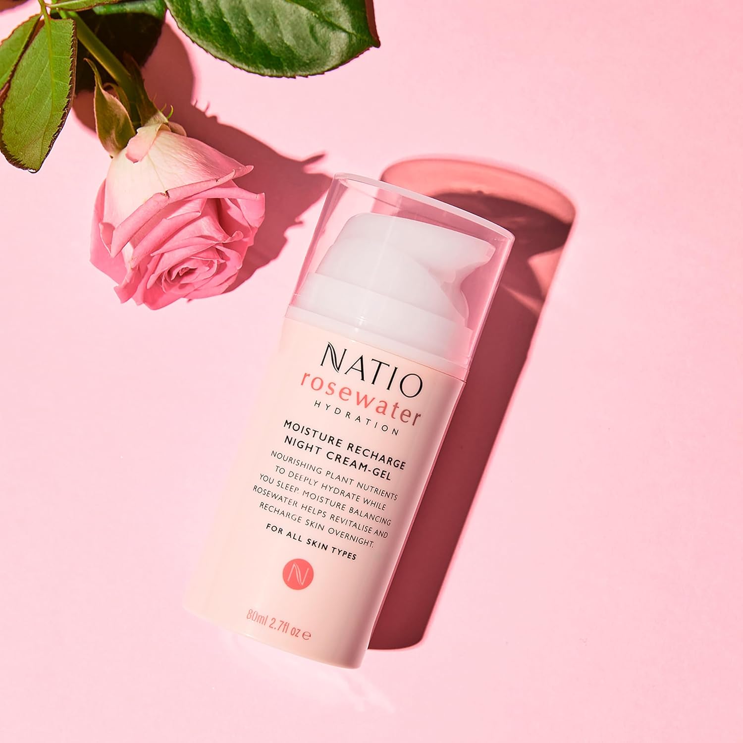 Natio Australia Rosewater Hydration Moisture Recharge Night Cream-Gel, 80 ml - Face Moisturiser with Shea Butter - Face Cream for All Skin Types : Amazon.co.uk: Beauty