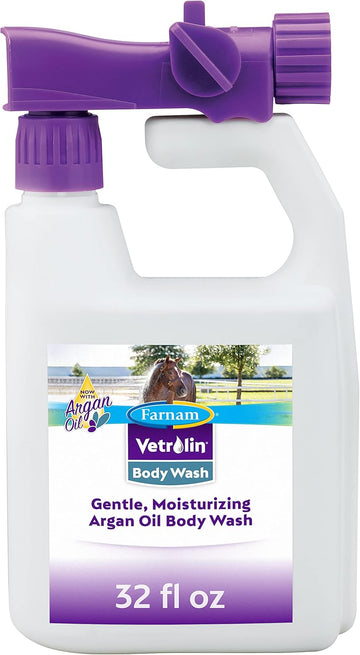 Farnam Vetrolin Body Wash Ultra-Hydrating Shampoo For Horses And Dogs 32 Ounces,Green