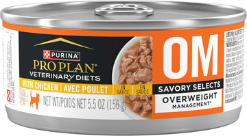 Purina Om Overweight Management Savory Selects With Chicken Feline Formula Wet Cat Food - (Pack Of 24) 5.5 Oz. Cans