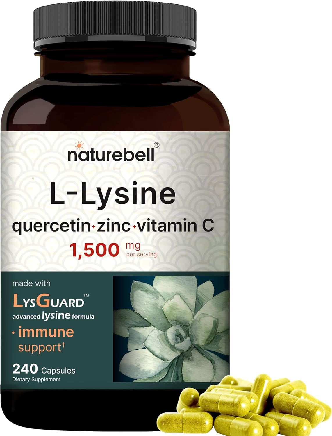 Naturebell Moringa Oleifera 8000Mg Per Serving & L-Lysine 1,000Mg Capsule Bundle Pack | Superfood Antioxidant | Free Form Amino Acids, L Lysine Complex