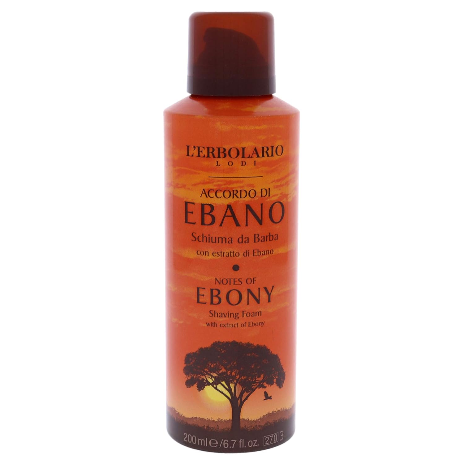 L'Erbolario Notes Of Ebony Shaving Foam - Gentle Foam For A Perfect Shave - Leaves Skin Fresh And Moisturized - Prepares Face For Shaving - Perfect Masculine Scent - Paraben And Cruelty Free - 6.7 Oz