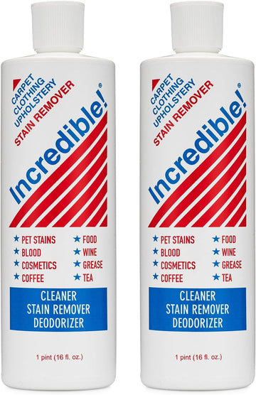 Stain Remover - Stain Remover for Clothes, Laundry, Carpets, Mattress & Upholstery, Removes Most Household Stains - Pet Stains, Urine, Odors, Red Wine, Grease, Ink & Coffee! 16.oz (2 Pack)