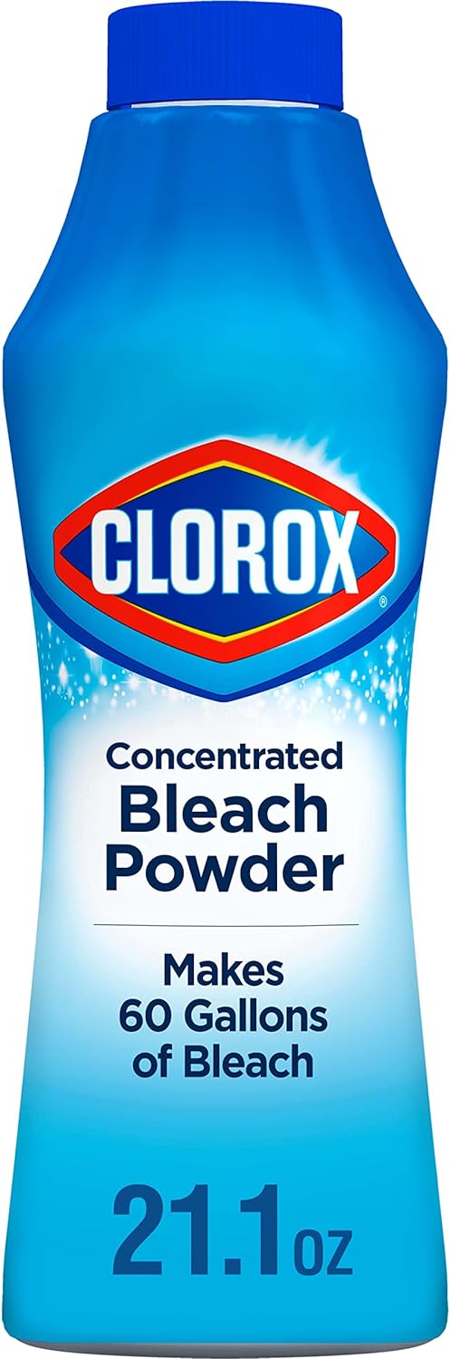 Clorox Bleach Powder, Zero Splash, Fast Dissolving Stain Removal & Odor Eliminator Bleach Powder, Laundry Cleaner That Works On Counters, Floors & Toilets, Regular Scent, 21.1 Ounces-Package May Vary