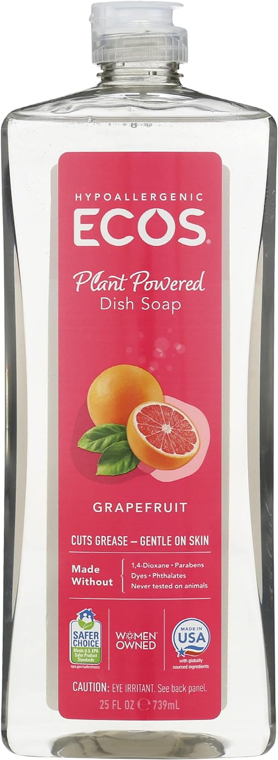 Earth Friendly Products Dishwashing Liquid, Natural Grapefruit, 25 Ounces