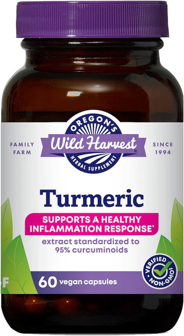 Oregon's Wild Harvest, Turmeric Curcumin Supplement Vegan Capsules with BioPerine 1350 MGS
