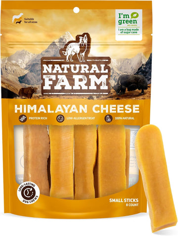 Natural Farm Himalayan Yak Cheese, Protein-Rich, Low-Allergen, Lactose-Free, Gluten-Free, 100% Natural - Small, 8 Pack