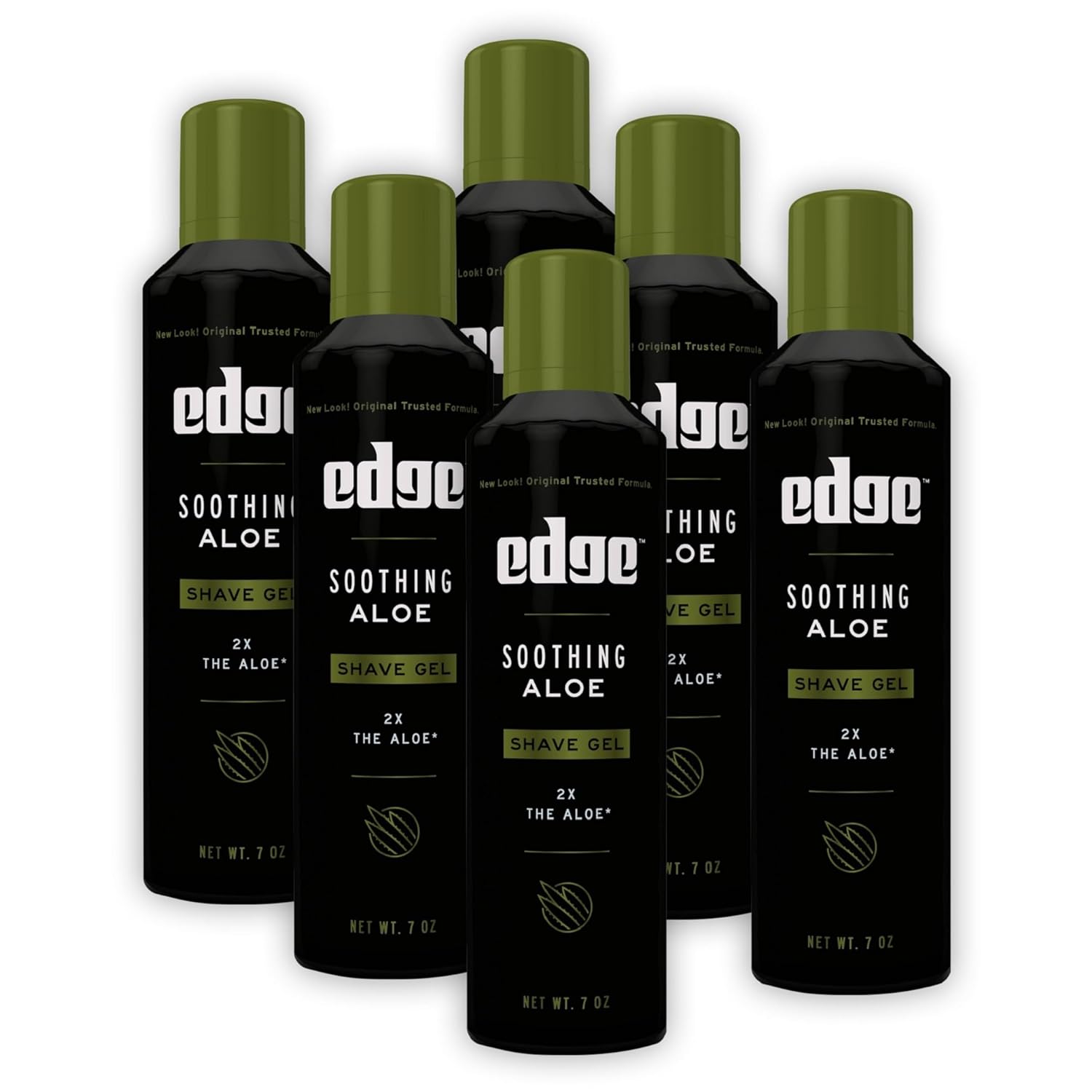 Edge Soothing Aloe Shave Gel for Men, Hydrates and Refreshes Skin, 7oz (6 Pack)