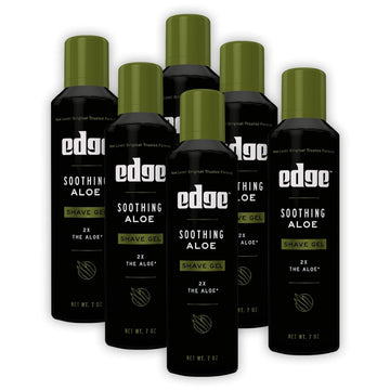 Edge Soothing Aloe Shave Gel for Men, Hydrates and Refreshes Skin, 7oz (6 Pack)