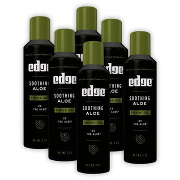 Edge Shave Gel For Men, Soothing Aloe With Twice The Aloe, (6 Pack) - Shaving Gel For Men That Moisturizes, Protects And Soothes To Help Reduce Skin Irritation (Packaging May Vary)