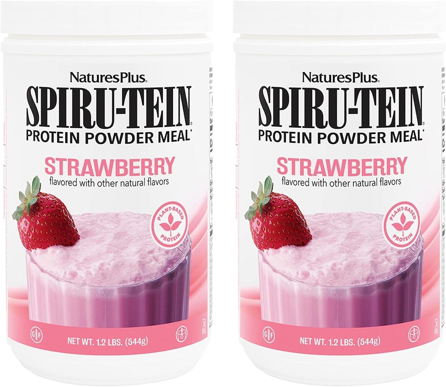 Naturesplus Spiru-Tein, Strawberry - 1.2 Lb - Plant-Based Protein Shake - Non-Gmo, Vegetarian, Gluten Free - 16 Servings