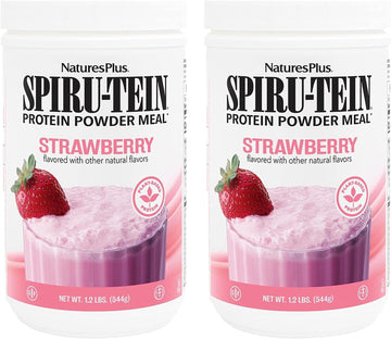 Naturesplus Spiru-Tein, Strawberry - 1.2 Lb - Plant-Based Protein Shake - Non-Gmo, Vegetarian, Gluten Free - 16 Servings