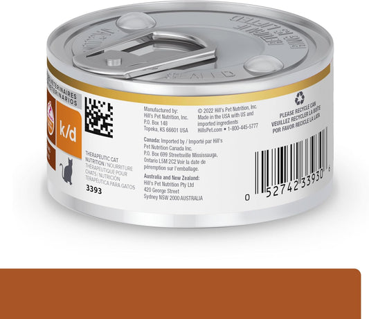 Hill'S Prescription Diet K/D Kidney Care Chicken & Vegetable Stew Wet Cat Food, Veterinary Diet, 2.9 Oz. Cans, 24-Pack