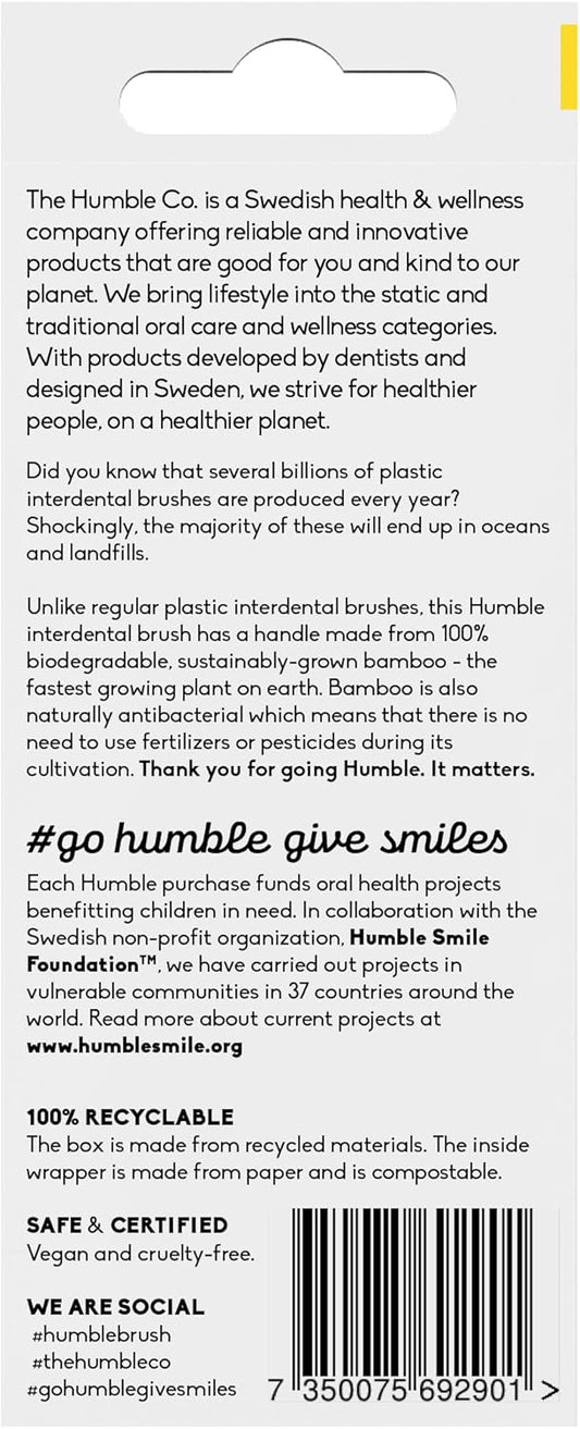 The Humble Co. - Interdental Brushes - Size 4-0.7 Mm - Developed By Dentists - Designed In Sweden - Sustainable & Reusable - Vegan & Cruelty-Free - 6P
