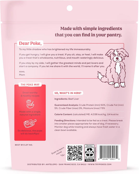 Poke'S Freeze-Dried Dog Treats – Beef Liver Recipe – Single Ingredient Natural Dog Treats Made In The Usa – Wheat-Free, 3Oz