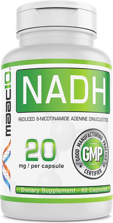 Maac10 Nadh Supplement 20Mg Each 60 Capsules For Energy, Fatigue, Mental Focus & Nad+ Longevity Support | Pharmaceutical Grade 99% Pure Nadh