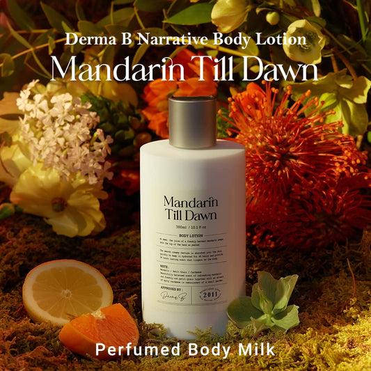 Derma B Narrative Body Lotion #Mandarin Till Dawn | Daily Moisturizing Perfumed Body Milk| Long-Lasting Scent & Moisture| Non-Sticky Creamy Lotion| Aroma & Healing for Skin| Kbeauty, 300ml 10.1 Fl Oz
