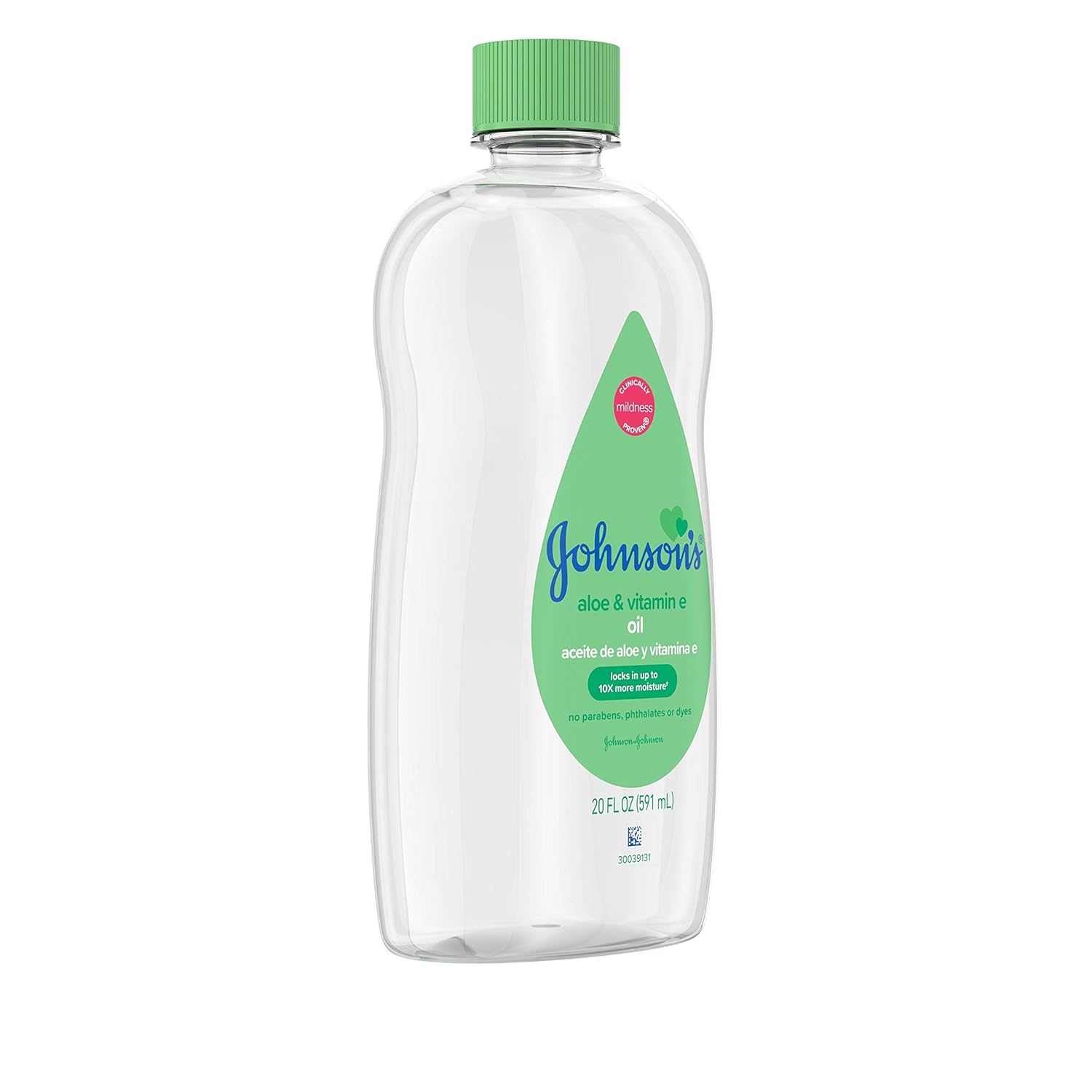 Johnson's Baby Oil, Mineral Oil Enriched with Aloe Vera and Vitamin E, 20 fl. oz : Baby
