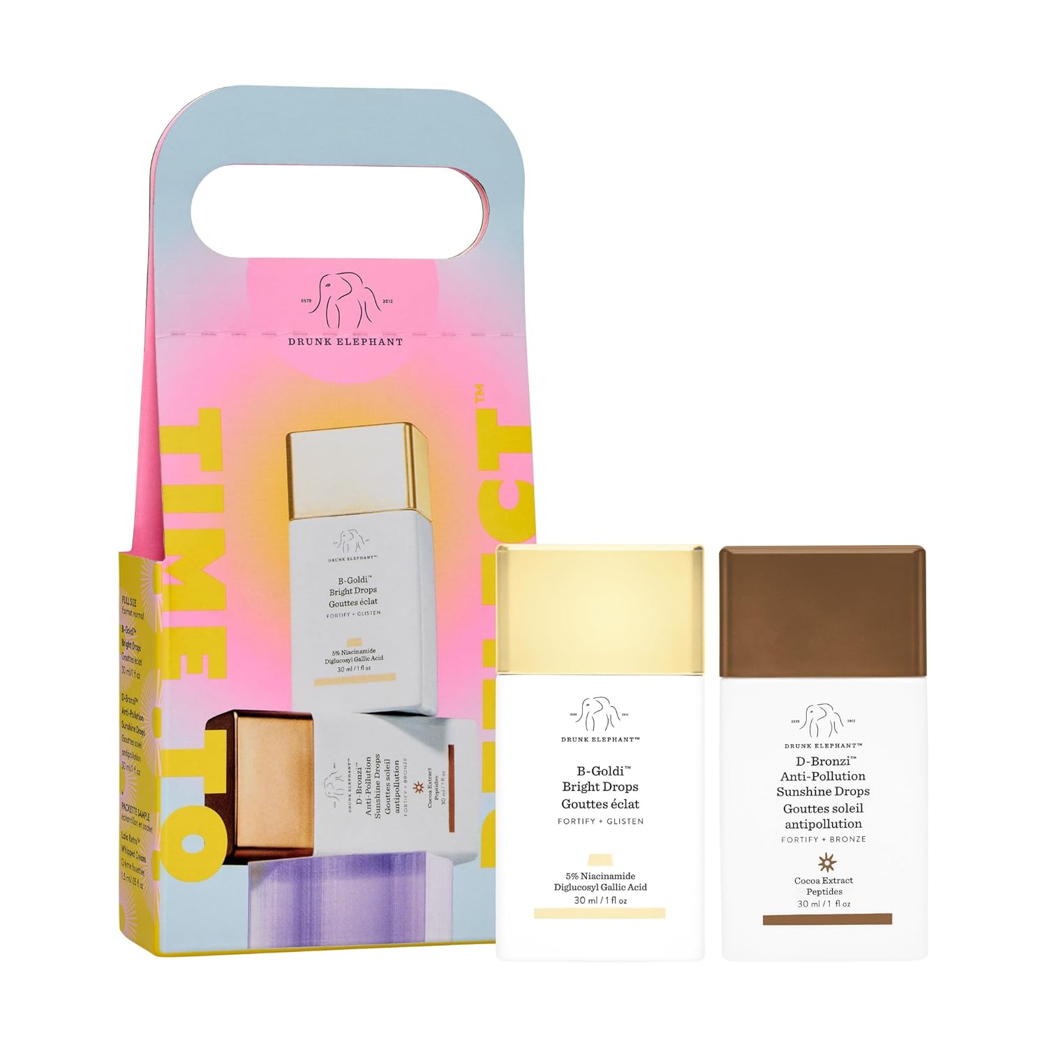 Drunk Elephant Time To Reflect Kit - Includes B-Goldi Bright Drops (30 Ml/1 Fl Oz) And D-Bronzi Anti-Pollution Sunshine Drops (30 Ml/1 Fl Oz)