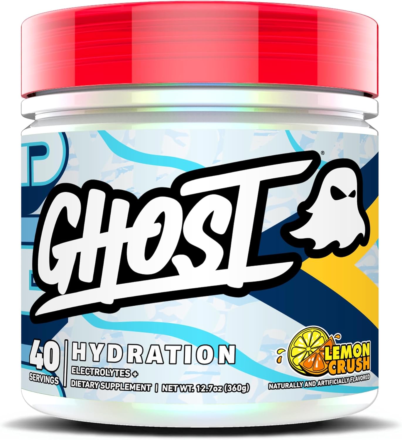 Ghost Hydration, Lemon Crush, 40 Serv, Electrolyte Powder - Drink Mix Supplement With Magnesium, Potassium, Calcium, Vitamin C & Taurine For Energy & Endurance - Vegan, Free Of Soy, Sugar & Gluten