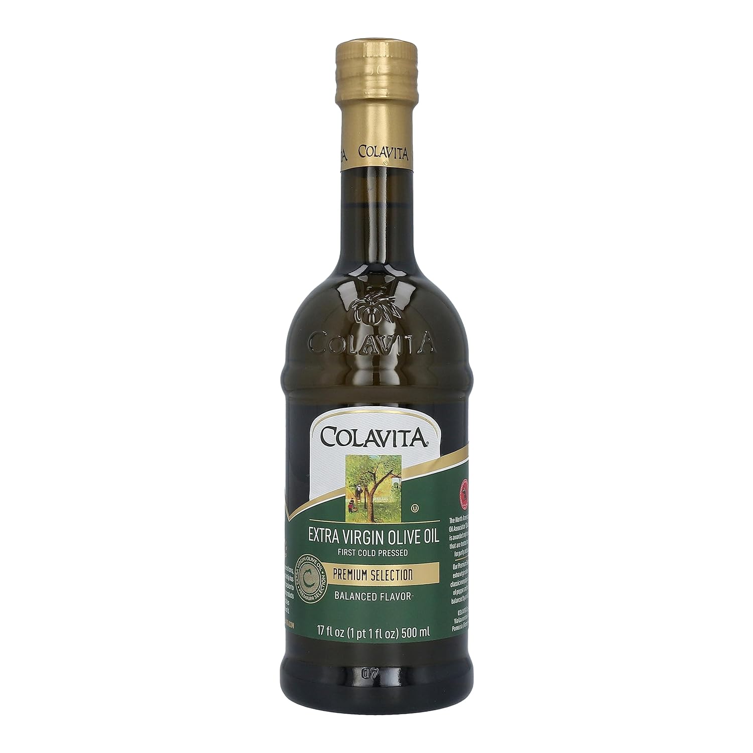 Extra Virgin Olive Oil - Colavita - Premium Selection - First Cold Pressed EVOO - 17oz Glass Bottle